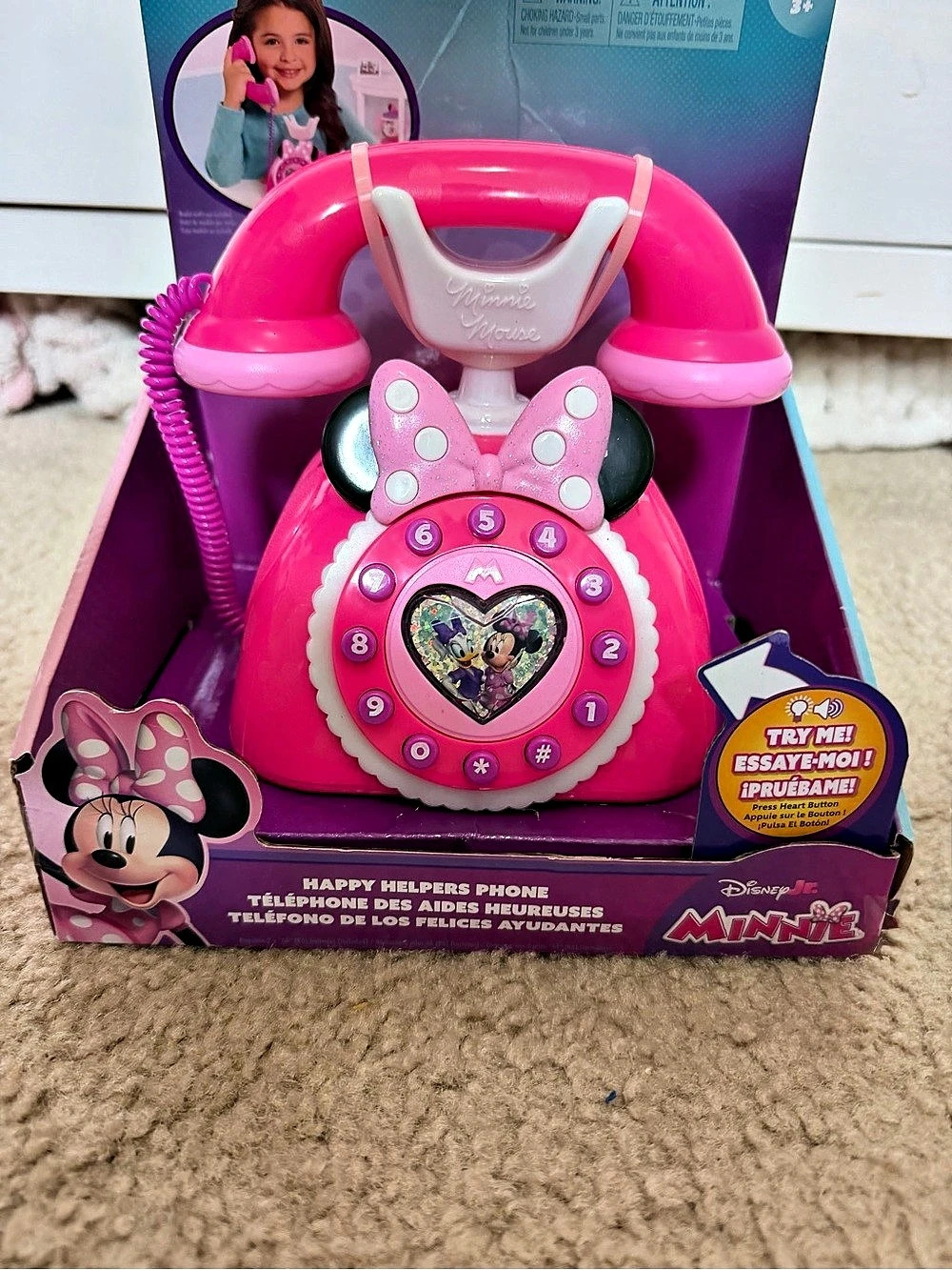 New Disney Minnie Happy Helpers Telephone Pink Learning Toy
